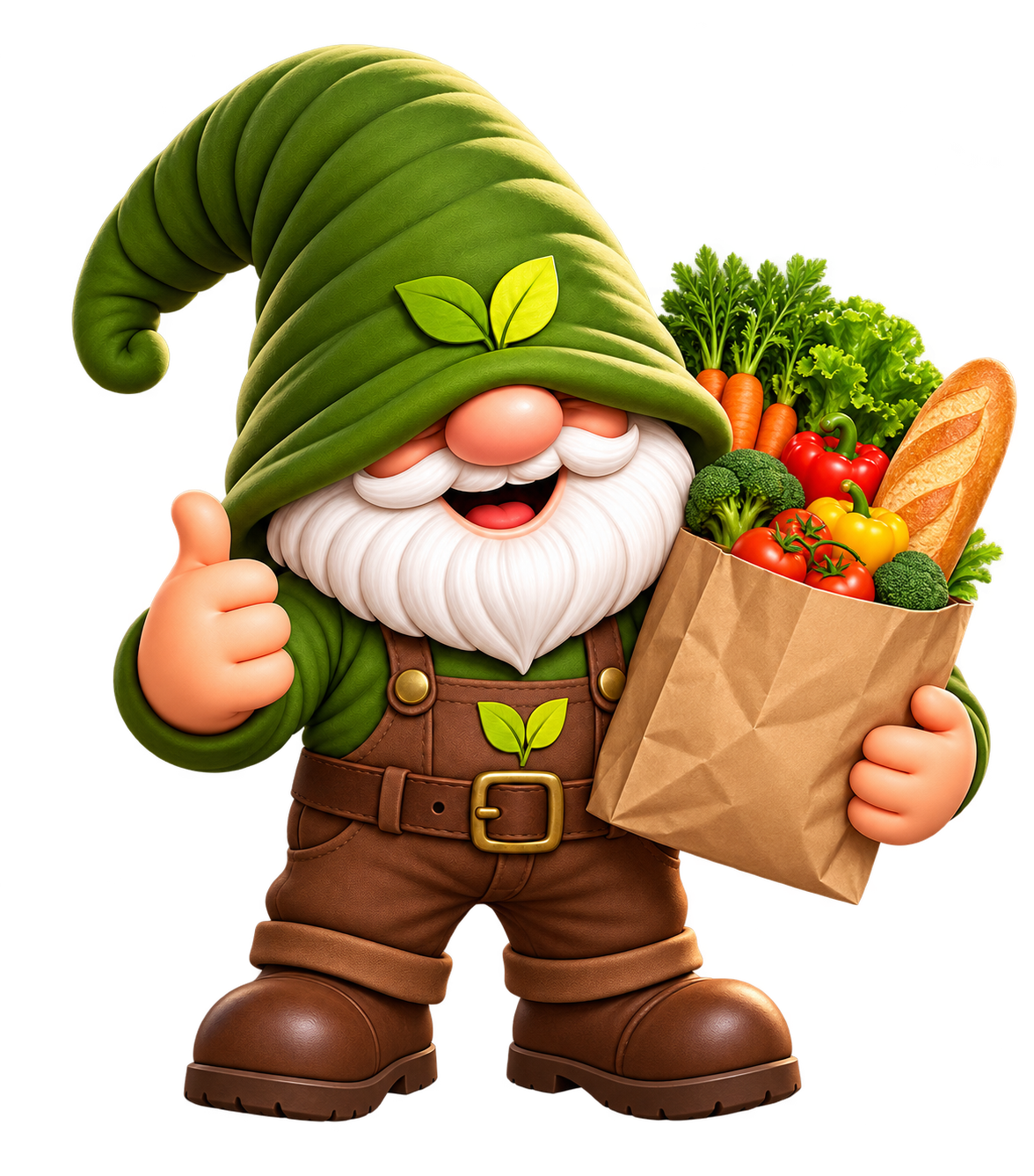 Gus holding a bag of groceries